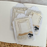 light ephemera paper label cut out pocket, 15 items