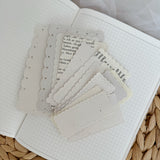 light ephemera paper label cut out pocket, 15 items