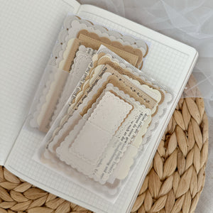 ephemera paper label cut out pocket, 22 items