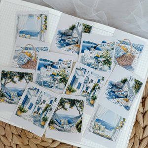 Greece vacation polaroid die cut sticker pocket, planner sticker, polaroid pictures sticker, cut out stickers 12 pieces