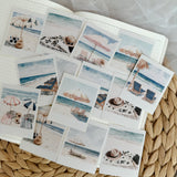 beach umbrella polaroid die cut sticker pocket, planner sticker, polaroid pictures sticker, cut out stickers 14 pieces