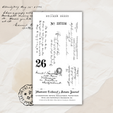 vintage numbers and writing sticker sheets