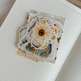 sunflower ephemera die cut pocket, 60+ pieces