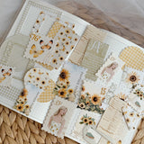 sunflower ephemera die cut pocket, 60+ pieces