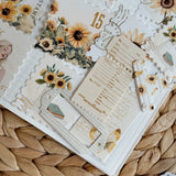 sunflower ephemera die cut pocket, 60+ pieces
