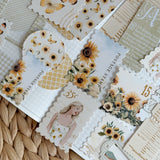 sunflower ephemera die cut pocket, 60+ pieces