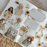 sunflower ephemera die cut pocket, 60+ pieces