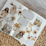 sunflower ephemera die cut pocket, 60+ pieces