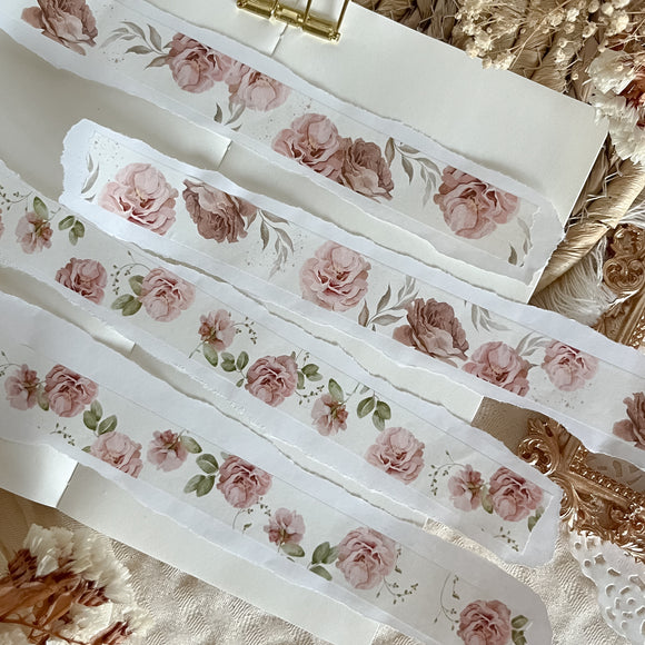 rose garden washi tape, washi tape for bullet journal, planner, journal stationery, flower washi tape