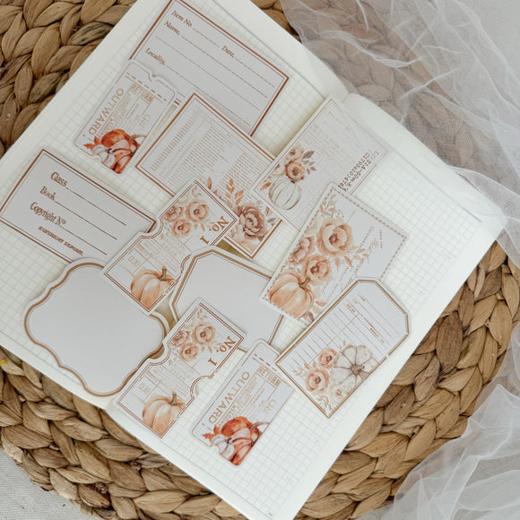 autumn ephemera die cut sticker pocket, planner sticker, collage sticker, cut out stickers 12 pieces