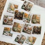 autumn reader polaroid die cut sticker pocket, planner sticker, polaroid pictures sticker, cut out stickers 12 pieces
