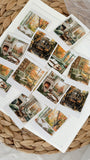 autumn reader polaroid die cut sticker pocket, planner sticker, polaroid pictures sticker, cut out stickers 12 pieces