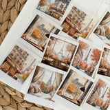 Parisian fall polaroid die cut sticker pocket, planner sticker, polaroid pictures sticker, cut out stickers 12 pieces