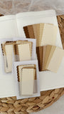 brown labels paper cut outs pocket, 12 pieces