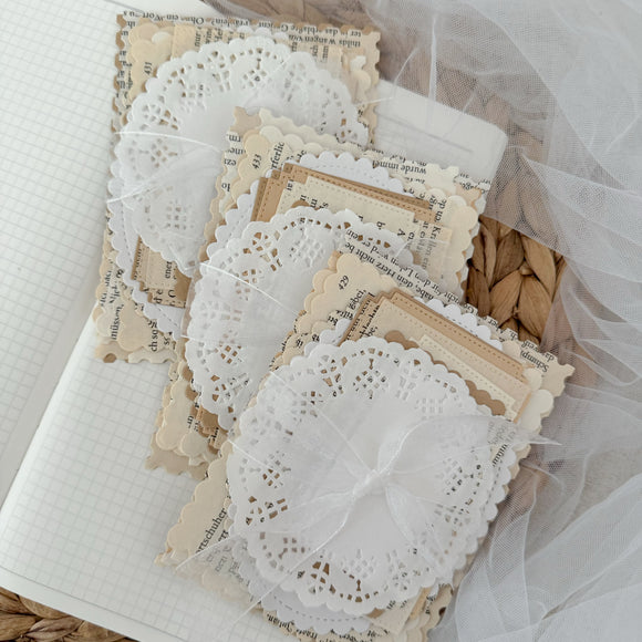 vintage paper cut out pocket, 21 pieces