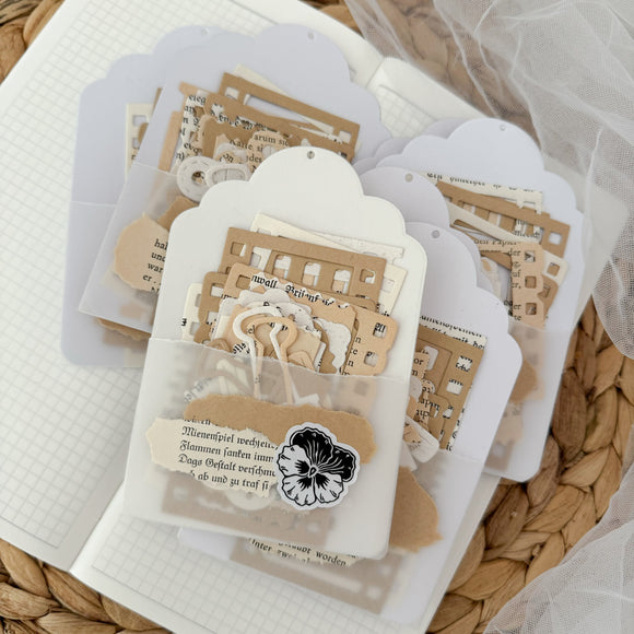 mixed ephemera frame paper cut outs pocket, 28 pieces