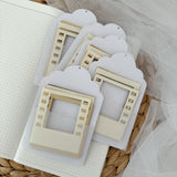 brown polaroid paper cut outs pocket, 12 pieces