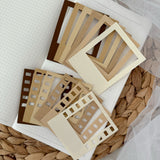 brown polaroid paper cut outs pocket, 12 pieces