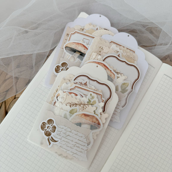 autumn forest ephemera die cut pocket, 20+ pieces