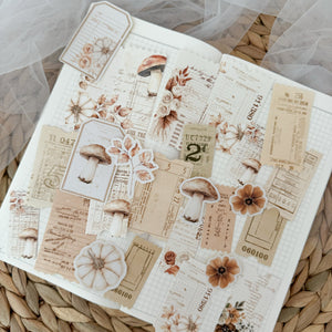 autumn ticket ephemera die cut pocket, 25+ pieces
