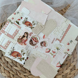 strawberry ephemera die cut pocket, 40+ pieces