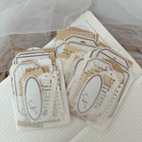 mixed paper ephemera and sticker cut outs pocket, 24 pieces