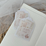 floral ticket stickers die cut sticker pocket, planner sticker, collage sticker, cut out stickers 11 pieces