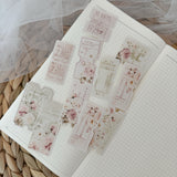 floral ticket stickers die cut sticker pocket, planner sticker, collage sticker, cut out stickers 11 pieces