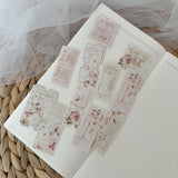 floral ticket stickers die cut sticker pocket, planner sticker, collage sticker, cut out stickers 11 pieces