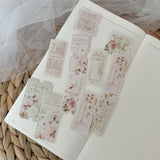 floral ticket stickers die cut sticker pocket, planner sticker, collage sticker, cut out stickers 11 pieces