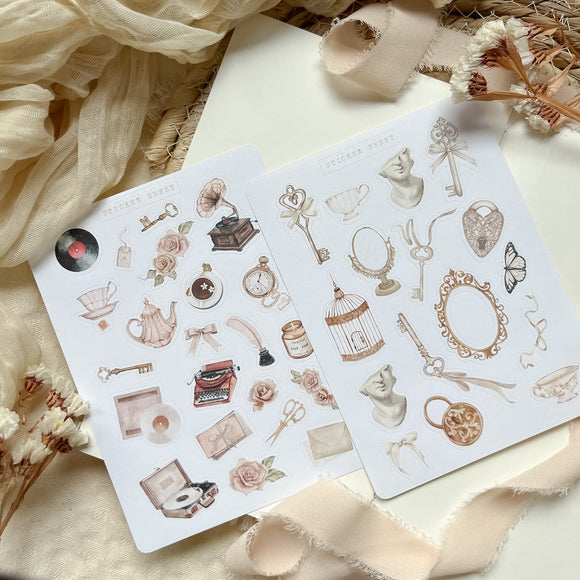 vintage lover sticker sheet