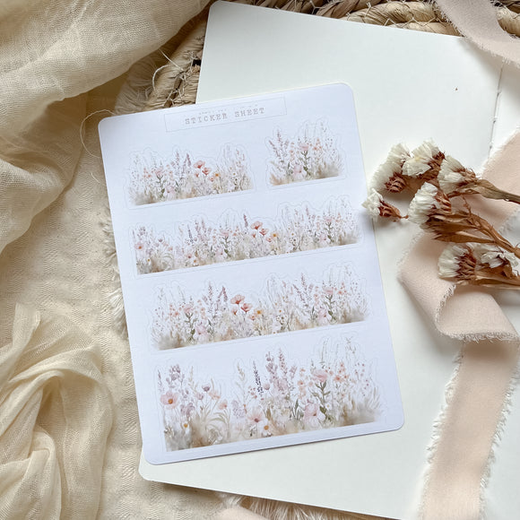 spring meadow sticker sheet, journaling sticker, bullet journal supplies, planner sticker, spring sticker sheet,