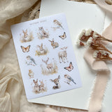 spring animals sticker sheet