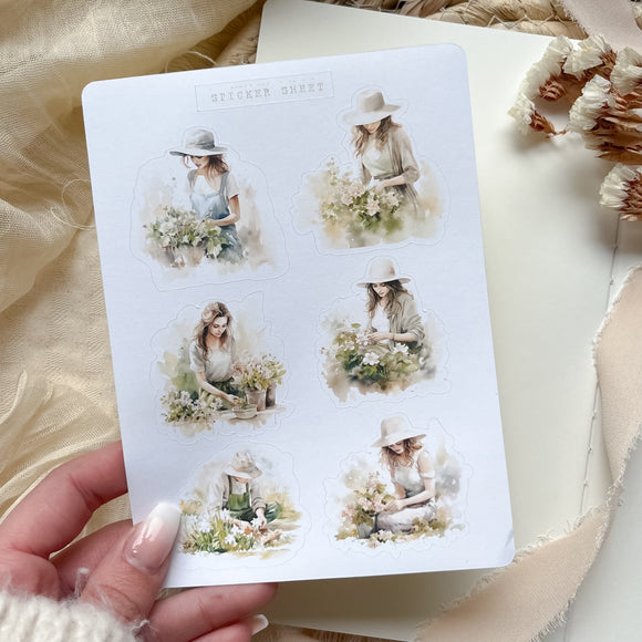 gardening girls sticker sheet