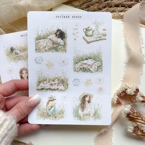 spring meadow girls sticker sheet