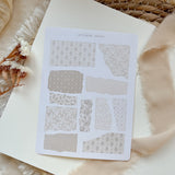 vintage pattern paper scraps sticker sheet