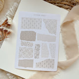 vintage pattern paper scraps sticker sheet