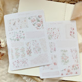 peonies pattern paper scraps sticker sheet