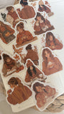 cozy autumn die cut girls sticker