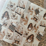 autumn post stamp cut out pocket, 12 pieces