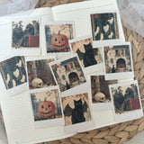 vintage halloween polaroid die cut sticker pocket, planner sticker, polaroid pictures sticker, cut out stickers 12 pieces