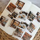 fall café polaroid die cut sticker pocket, planner sticker, polaroid pictures sticker, cut out stickers 12 pieces