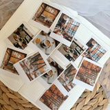 fall café polaroid die cut sticker pocket, planner sticker, polaroid pictures sticker, cut out stickers 12 pieces