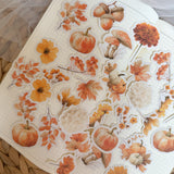 autumn foliage die cut sticker pocket 30+ pcs