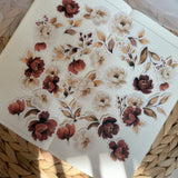 autumn flowers die cut sticker pocket 30+ pcs