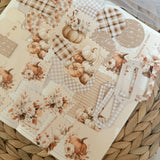 floral pumpkin ephemera die cut pocket, 40+ pieces,