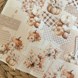 floral pumpkin ephemera die cut pocket, 40+ pieces,