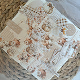 floral pumpkin ephemera die cut pocket, 40+ pieces,
