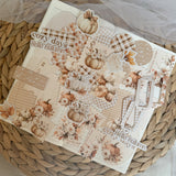 floral pumpkin ephemera die cut pocket, 40+ pieces,