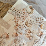 floral pumpkin ephemera die cut pocket, 40+ pieces,